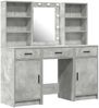vidaXL Schminktischset mit LED mit Tür 3 pcs Beton Grau Holzwerkstoff 3334293 Bild 2
