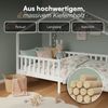 Bellabino 'Bia' Hausbett 80x160 cm mit Matratze, weiß, Kiefer Massivholz, Montessori Kinderbett mit Rausfallschutz und Lattenrost Bild 5