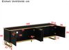 TV-Schrank mit vier Türen, TV-Ständer, TV-Paneel, niedriger TV-Ständer. Einzigartiges Design, geometrische Textur. 160 x 37,5 x 48 cm (L x B x H) Bild 4