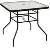 COSTWAY Bistrotisch Gartentisch mit Schirmloch und Glasplatte für den Innen- und Aussenbereich, Schwarz, 80 x 80 x 71 cm Bild 4