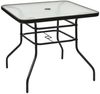 COSTWAY Bistrotisch Gartentisch mit Schirmloch und Glasplatte für den Innen- und Aussenbereich, Schwarz, 80 x 80 x 71 cm Bild 5