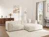 Vente-unique - NAEMIA Sofa SamtStoff Beige - B 161 cm x H 70 cm x L 272 cm Bild 3