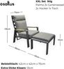 osoltus XXL Set Palma 2x Gartensessel 2x Hocker 1x Tisch 5tlg. Alu Anthrazit Bild 3