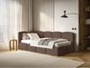 Selsey 'Cloudy' Jugendbett 120 cm, Bettkasten, Velours wasserabweisend, Kopfteil links, Braun Bild 3