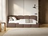 Selsey 'Cloudy' Jugendbett 120 cm, Bettkasten, Velours wasserabweisend, Kopfteil links, Braun Bild 2