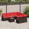 vidaXL Sofa Set mit Kissen 9 pcs Beige und Rot Poly-Rattan 3354993 Bild 3