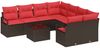 vidaXL Sofa Set mit Kissen 9 pcs Beige und Rot Poly-Rattan 3354993 Bild 2