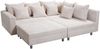 Wohnlandschaft Sofa Couch Ecksofa Eckcouch Cordstoff beige + Hocker Minsk R Bild 3