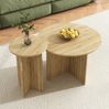 2-teiliges Nest-Tisch-Set rund in Holzoptik, Couchtische skandinavisch - 76x76x50 cm Bild 5