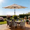 LALAHO Sonnenschirm Strandschirm Neigbar, Sonnenschirme,Balkonschirm,Gartenschirm, 270cm Gartensonnenschirm mit Kurbel & Neigefunktion Bild 2