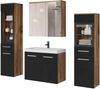 welltime Badmöbel-Set MADRIT II, Schrank mit Waschbecken, 2 Hänger, Spiegelschrank, (Komplett-Set, 5-St), Hängende Badmöbel mit Glaseinsätzen – in vielen Farben erhältlich Bild 5