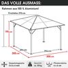 BRAST Alu-Pavillon Summerdream 3x3m grau festes Dach wasserdicht + Moskitonetz + LEDs Bild 2