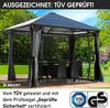 BRAST Alu-Pavillon Summerdream 3x3m grau festes Dach wasserdicht + Moskitonetz + LEDs Bild 3