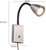 Flexible Leselampe WANDA, Wandleuchte mit & ohne Stecker, Silber matt Bild 4