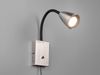 Flexible Leselampe WANDA, Wandleuchte mit & ohne Stecker, Silber matt Bild 3
