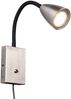 Flexible Leselampe WANDA, Wandleuchte mit & ohne Stecker, Silber matt Bild 2