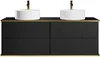 Vente-unique - KELIZA Waschbeckenmöbel Holz, Platte Schwarz - B 47 cm x H 54 cm x L 150 cm Bild 4