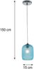 Pendelleuchte ASHFORD einflammig Kristall Glasschirm in Blau, Ø15cm Bild 4