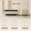 HOMCOM Sitzbank Polsterbank mit Cord-Optik, Holzfüßen und Gerollten Armlehnen (Set, 1-St, mit Stauraum), für Wohnzimmer, Schlafzimmer, Flur, 150 x 45 x 51 cm, Beige Bild 3
