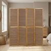 Paravent Raumteiler 4 teilig Holz Trennwand Sichtschutz Braun Bild 2