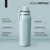 Vinsun Isolierflasche Edelstahl Trinkflasche 750ml - Thermoflasche Sport BPA frei leicht, Doppelwandig isoliert, auslaufsicher, Kohlensäure geeignet, robust Bild 2