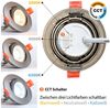 Maxkomfort LED Einbaustrahler 6er Set LED Einbaustrahler schwenkbar ultraflach Ø85mm, LED wechselbar, Warmweiß/Kaltweiß/Neutralweiß, 3 Lichtfarben - 3000K/4000K/6500K - Deckenspots/Einauspots IP20 silber Bild 4