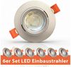 Maxkomfort LED Einbaustrahler 6er Set LED Einbaustrahler schwenkbar ultraflach Ø85mm, LED wechselbar, Warmweiß/Kaltweiß/Neutralweiß, 3 Lichtfarben - 3000K/4000K/6500K - Deckenspots/Einauspots IP20 silber Bild 2