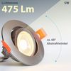 Maxkomfort LED Einbaustrahler 6er Set LED Einbaustrahler schwenkbar ultraflach Ø85mm, LED wechselbar, Warmweiß/Kaltweiß/Neutralweiß, 3 Lichtfarben - 3000K/4000K/6500K - Deckenspots/Einauspots IP20 silber Bild 3