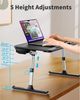 Laptoptisch Betttisch Verstellbarer Holzplatte Schublade klappbare Beine 40kg Bild 3