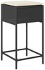 vidaXL 3-tlg. Gartenbar-Set mit Kissen Schwarz Poly Rattan 3261486 Bild 4