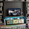 Simurq Lowboard TV-Schrank,Fernsehtisch mit 3 Schubladen,offenen Fächern, Wohnzimmer, RGB-LED-Beleuchtung, 3 Schubladen, Stauraum, 40-50-Zoll-Fernseher Bild 4