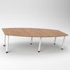 Rheinland Möbel Konferenztisch KONTI 280x130 cm – ovaler Besprechungstisch in Weiß mit weißen Rundrohrfüßen & 2 Kabelauslässen, erweiterbarer Meetingtisch für 8–10 Personen, moderner XXL-Tisch fürs Büro Bild 2