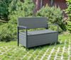 Parkbank WOUTER mit Ablagefach - 117cm Breit, Alu/Kunststoff, Dunkelgrau | Gartenbank Wetterfest Terrassenbank Sitzbank Outdoor Bild 2