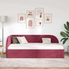 vidaXL Eckbettgestell mit Kopfteil Weinrot 100 cm x 200 cm Samt 42016660 Bild 3