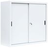 Schiebetürenschrank Schiebetüren Büro Aktenschrank Sideboard aus Stahl Weiß 1090 x 1200 x 450 mm (Höhe x Breite x Tiefe) 550147 Bild 4