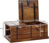 Couchtisch 100 x 60 x 40 cm Sheesham Massivholz Truhentisch mit Weinregal, Design Wohnzimmertisch mit Stauraum, Sofatisch Stubentisch Modern, Holztisch Wohnzimmer Bild 4