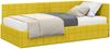 vidaXL Eckbettgestell mit Matratze mit Kopfteil 2 pcs Gelb Samt 3393954 Bild 2