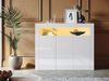 SONNI Sideboard Kommode Sideboard Breite 116cm Weiß Hochglanz mit LED-Leuchte Bild 5