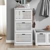 SoBuy FSR108-W Schuhschrank, MDF, Lackiert, Weiß, 55 x 112 x 30 cm Bild 4