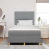 vidaXL LED Boxspringbett mit Matratze Hellgrau 120 x 200 cm Stoff 3343166 Bild 4