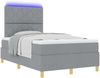 vidaXL LED Boxspringbett mit Matratze Hellgrau 120 x 200 cm Stoff 3343166 Bild 3