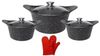 Kochtopf Kasserolle Topf Set 6-tlg ASIA Glasdeckel Handschuhe Cheffinger CF-KC01 Bild 4