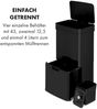 Klarstein Touchless - Black Stainless Steel Mülleimer Sensor-Mülleimer, 72 Liter Volumen in 4 Behältern: 43 & 2 x 12,5 Liter, Bio-Eimer mit Deckel: 4 Liter, automatisches Öffnen und Schließen, schwarz Bild 3