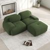 Ecksofa, aus weichem Cordstoff modular kombinierbar mit gebogenen Armlehnen ohne Montage hochelastische Schaumstoffpolsterung für Wohnzimmer Ruhezonen und Schlafzimmer, Cordstoff, Green Bild 3