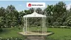 Vente-unique - TILCARA Arbour and gazebo Metall Weiß - B 300 cm x H 198 cm x L 300 cm Bild 2