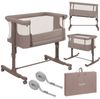 Lionelo Aurora 3 in 1 Babybett bis 9 kg, Beistellbett, Wiege, Höhenverstellug und Einstellung der Neigung der Matratze, 4 Räder mit Bremse Ergonomische Matratze Tasche Bild 4