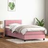 vidaXL Boxspringbett mit Matratze & LED Rosa 80x220 cm Samt 3317102 Bild 4