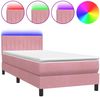 vidaXL Boxspringbett mit Matratze & LED Rosa 80x220 cm Samt 3317102 Bild 2