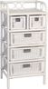 Rattanregal Weiß – Hochwertiges, Handgeflochtenes Regal mit 5 Schubkästen aus Rattan Bild 2