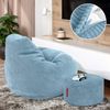 Green Bean® Sitzsack mit Hocker aus Cord - Sitzsäcke für das Wohnzimmer, Schlafzimmer, Sitzsack-Sessel für Erwachsene Hellblau Bild 3
